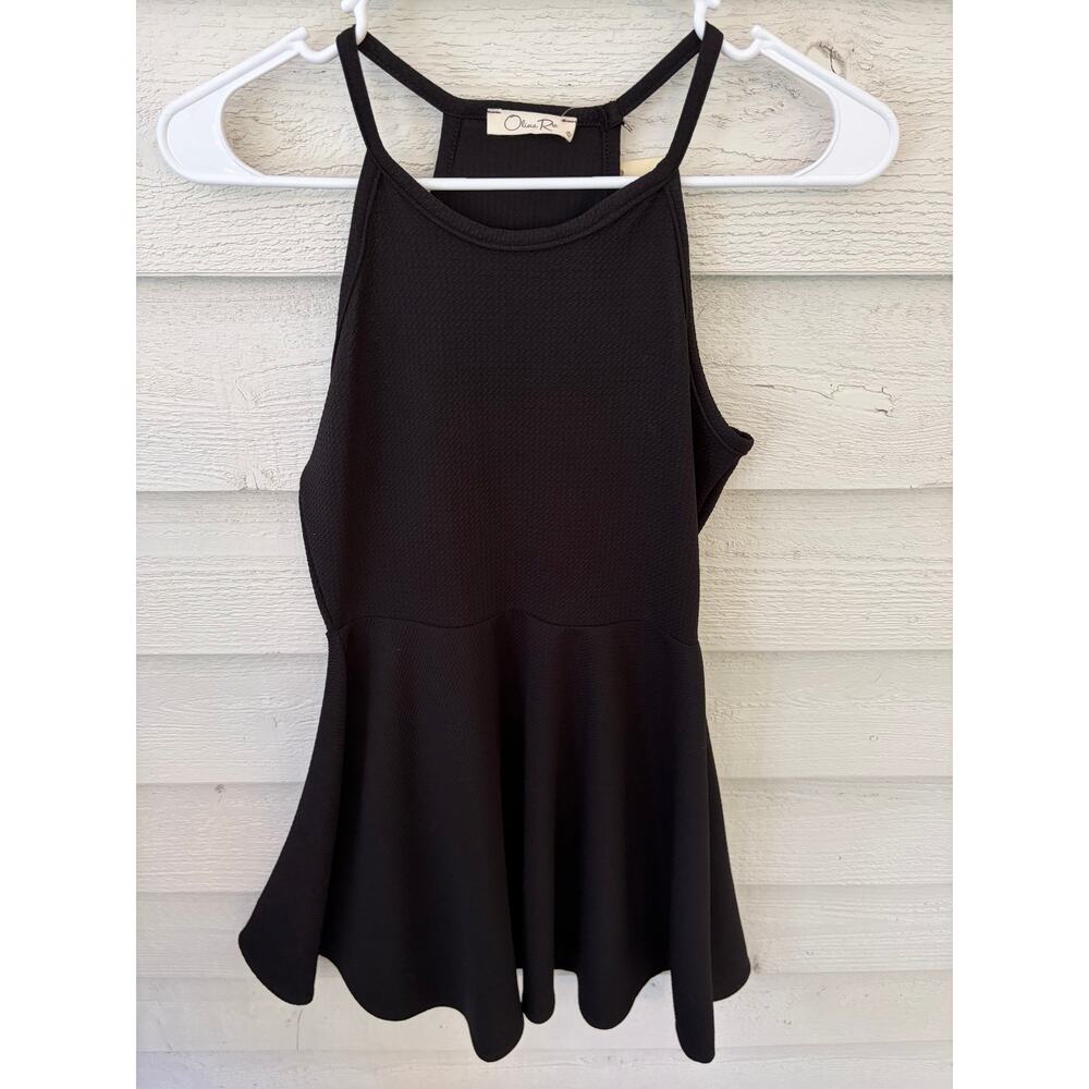 Olivia Rae Black Textured Fit & Flare Racerback Dress | Size Medium - Picture 4 of 8